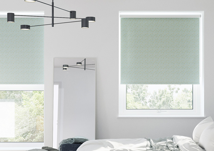 Leaf Tile, Blue Opal - Roller Blind - Image 3